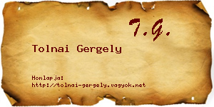 Tolnai Gergely névjegykártya